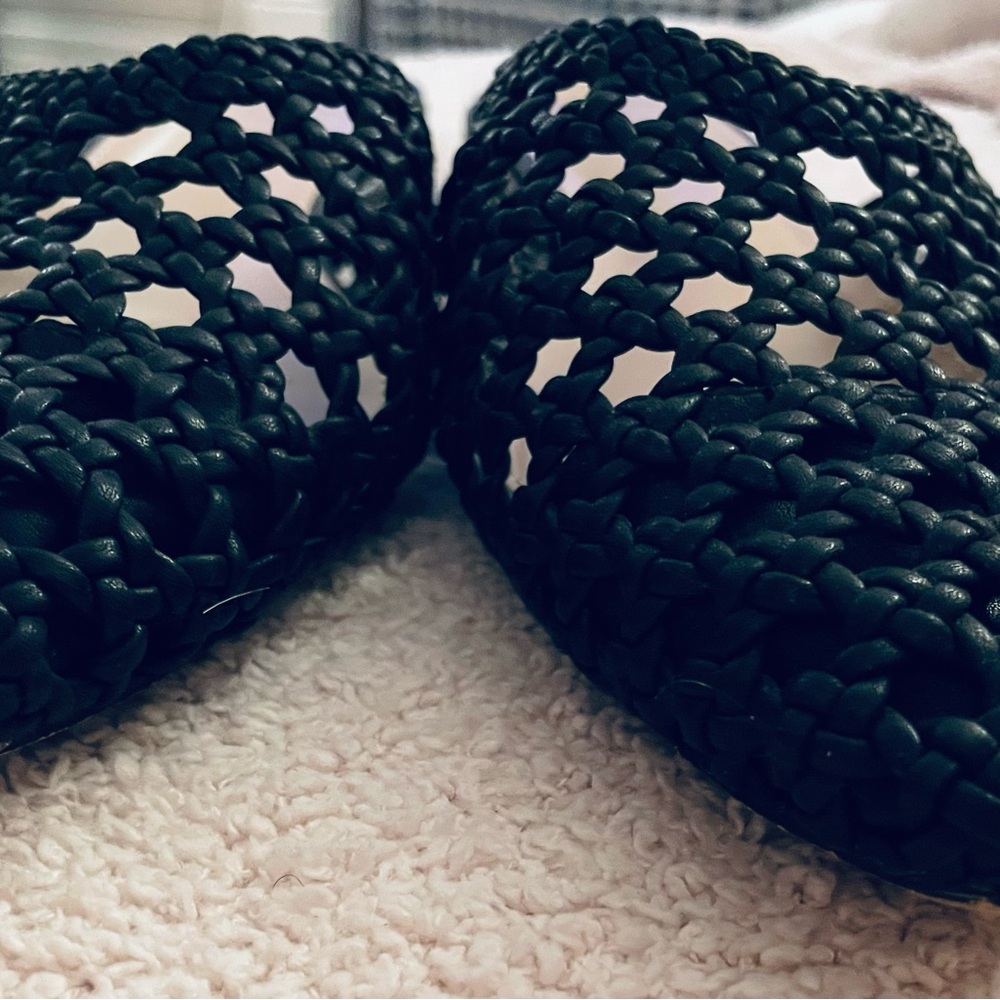 Joie Behold Black Woven Pointed Toe Mules/ no box/great condition - Picture 11 of 15